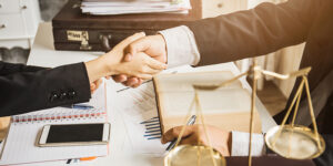 handshake with lawyer